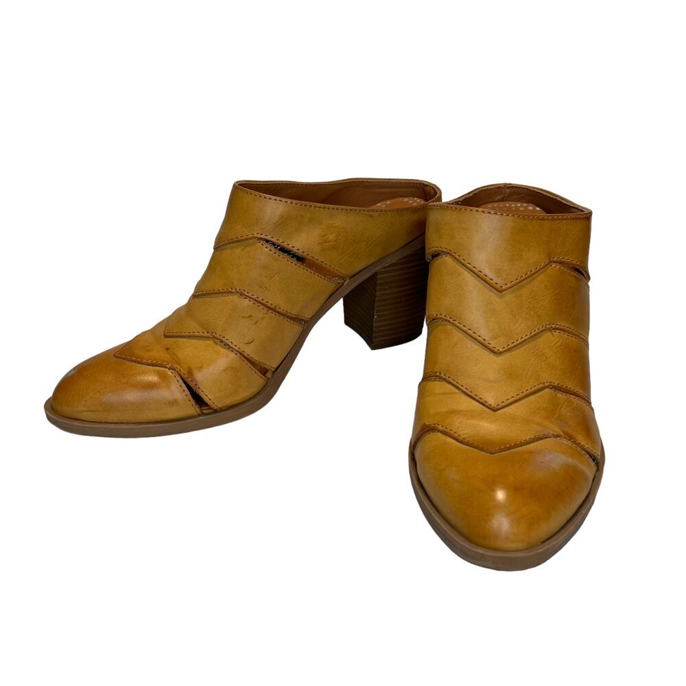 Dolce Vita Brown Leather Slip On Block Heel Mules women Size 9.5 - Picture 6 of 13